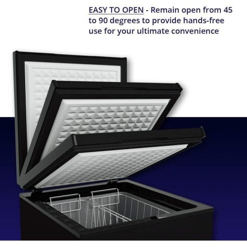 Northair 3.5 cu ft Chest Freezer, Black, 2 Removable Baskets, 7-Level Thermostat, Quiet Compact Design