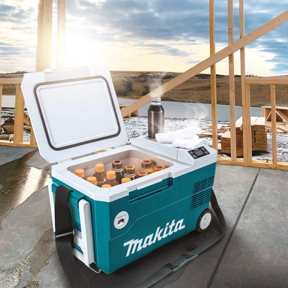 Makita 18V X2 LXT Cooler/Warmer Box DCW180Z – 12V/24V Car & AC Powered, 4 Cooling + 2 Warming Modes