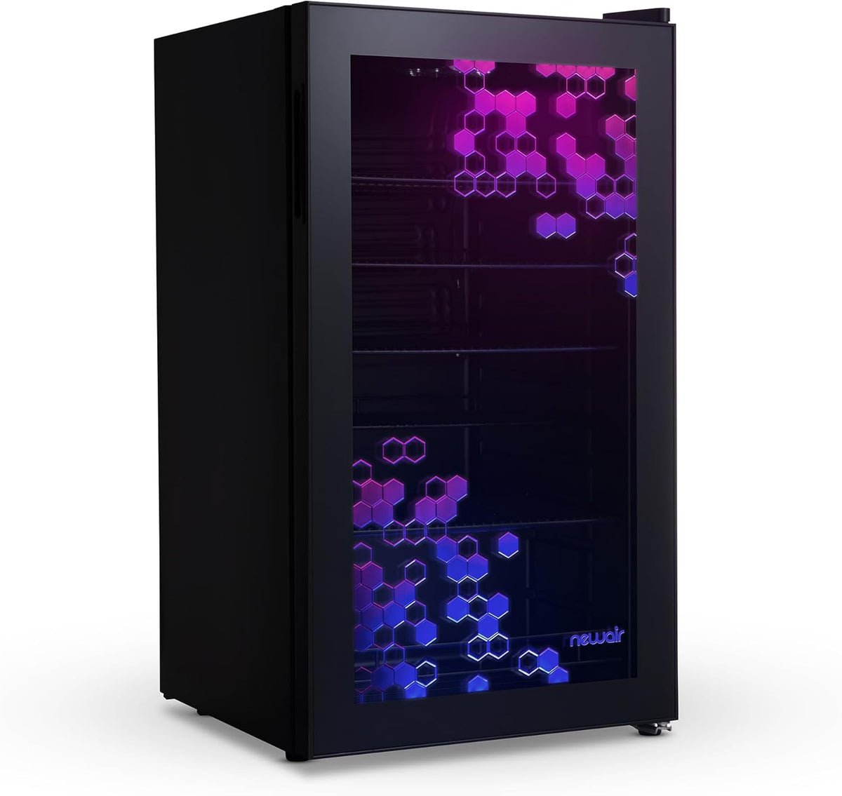 NewAir stainless steel 126-can beverage refrigerator with glass door