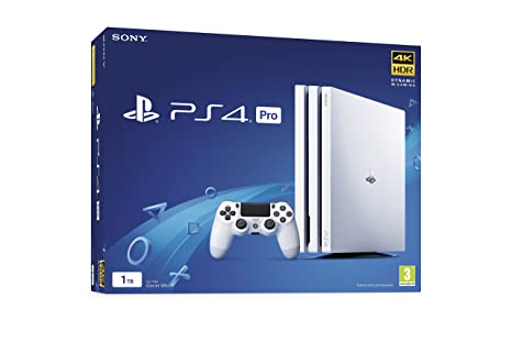 White PlayStation 4 Pro 1TB games console with controller