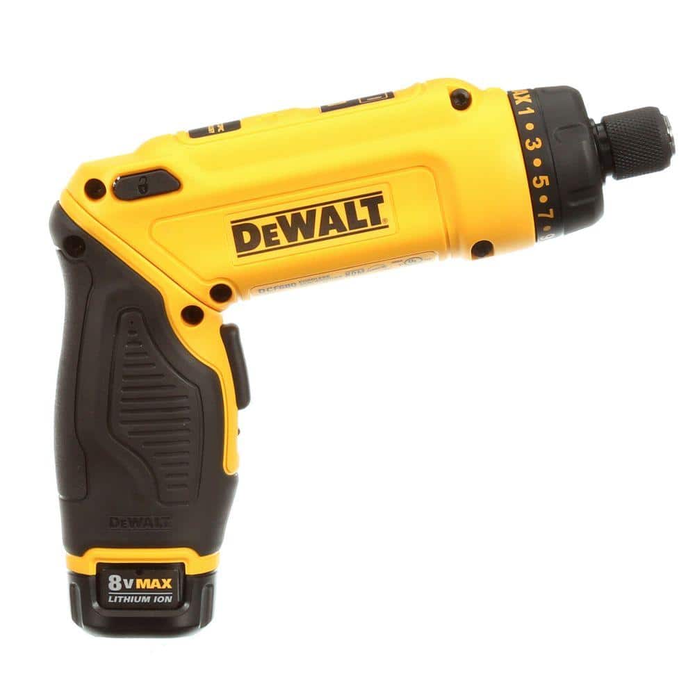 DEWALT 8V MAX Gyroscopic Cordless Screwdriver DCF680N2 – 2 Batteries, Charger & Bag
