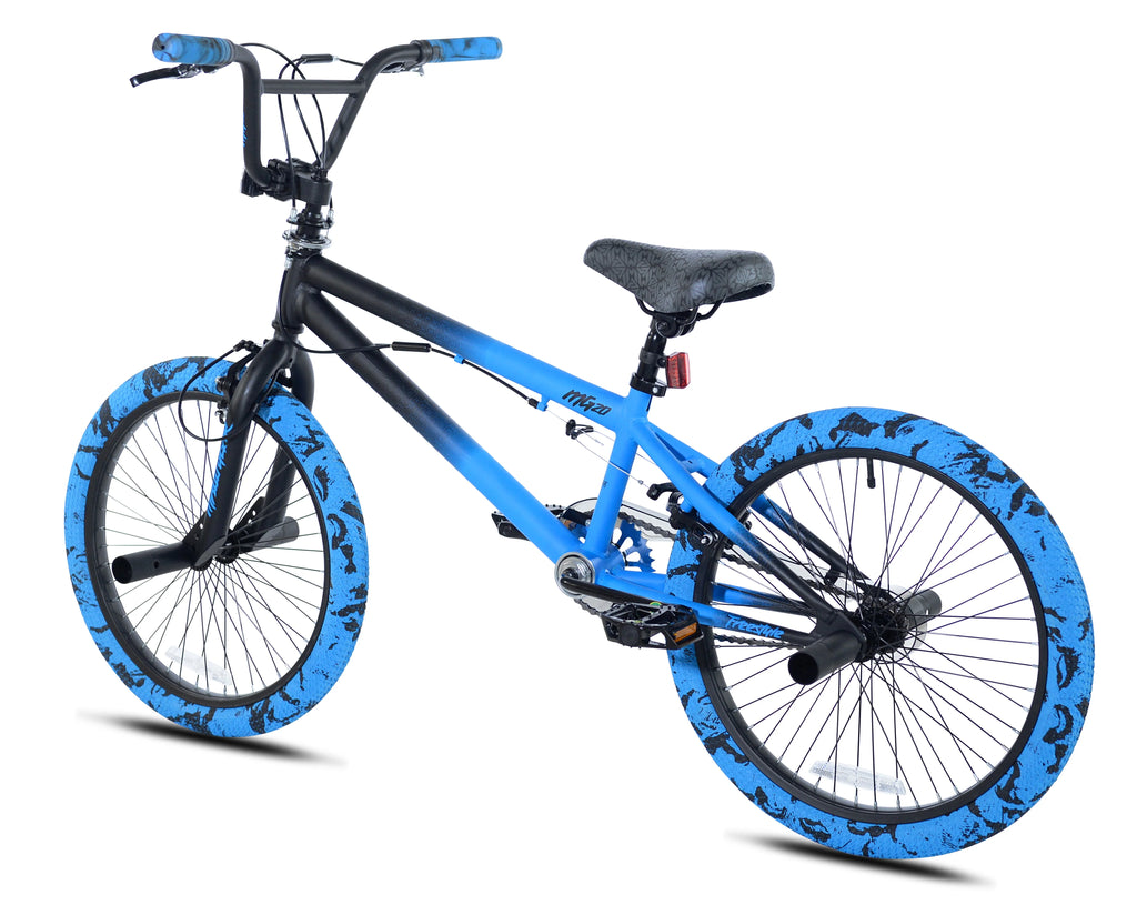 Kent Madd Gear 20" Kids' Freestyle Bike – Blue/Black BMX for Ages 7-13 with Pegs