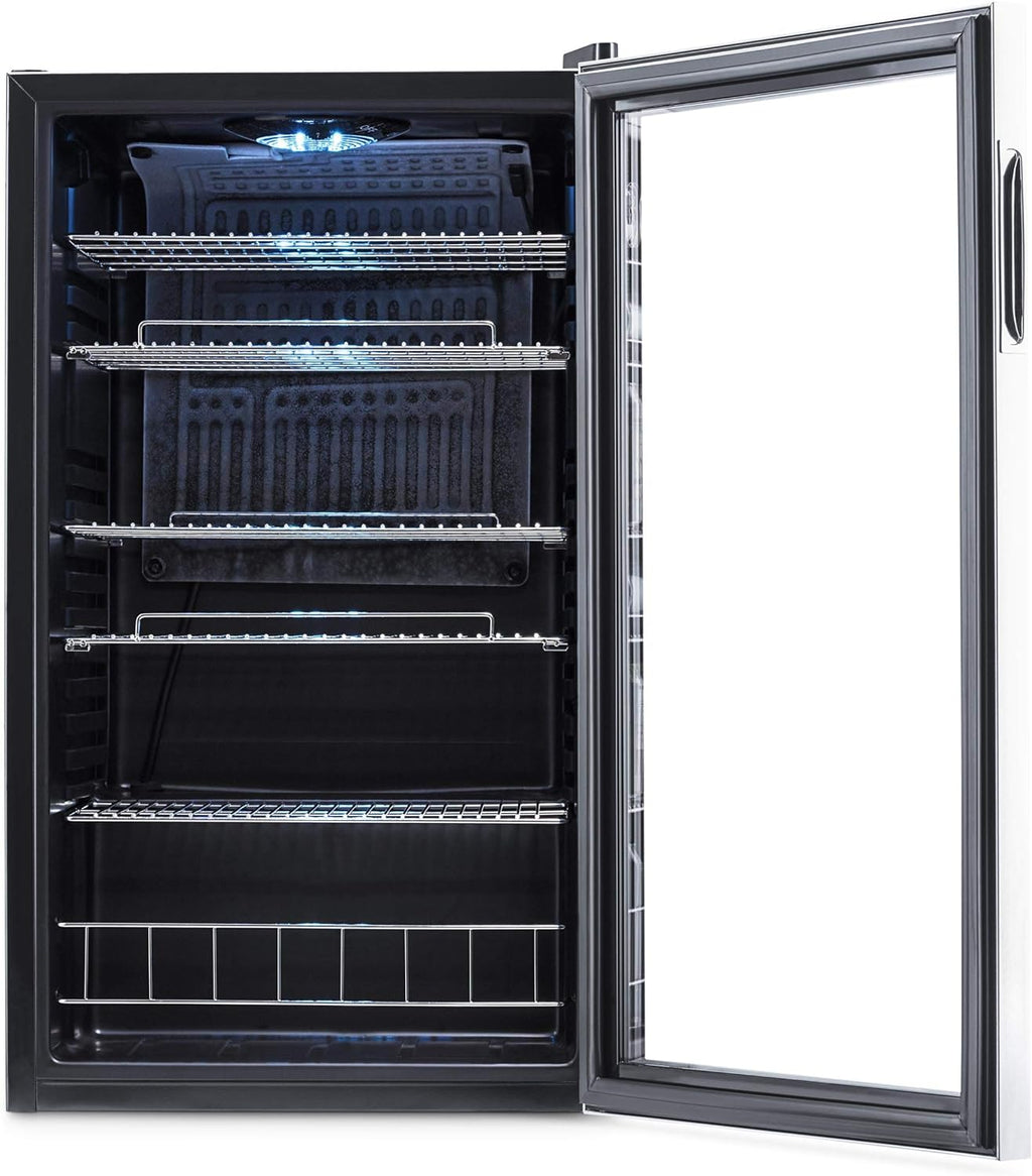 NewAir 126 Can Beverage Refrigerator – Freestanding Mini Fridge, Glass Door, LED, 7 Settings