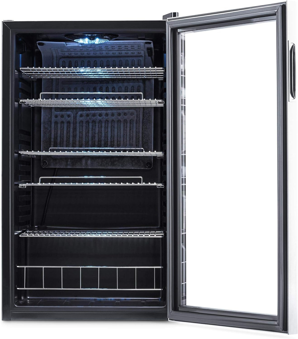 NewAir 126 Can Beverage Refrigerator – Freestanding Mini Fridge, Glass Door, LED, 7 Settings