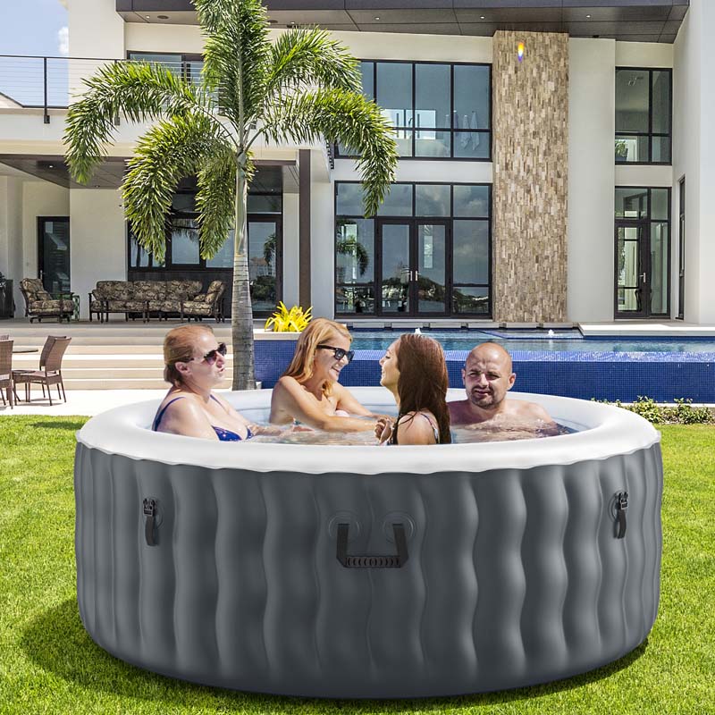 4-Person Inflatable Hot Tub Spa - 108 Bubble Jets, 2240W Heated Blow-Up Pool with Cover, Pump & Filter