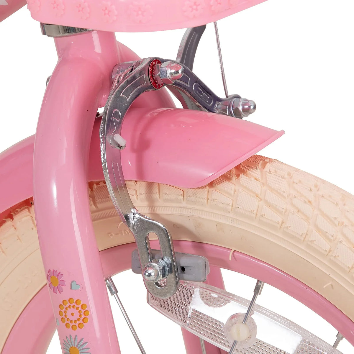 JOYSTAR Little Daisy 14 Inch Girls' Bike – Pink Kids' Bike with Training Wheels, Basket, Doll Seat & Bell