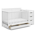 White Graco Hadley convertible baby crib and changer with storage drawer