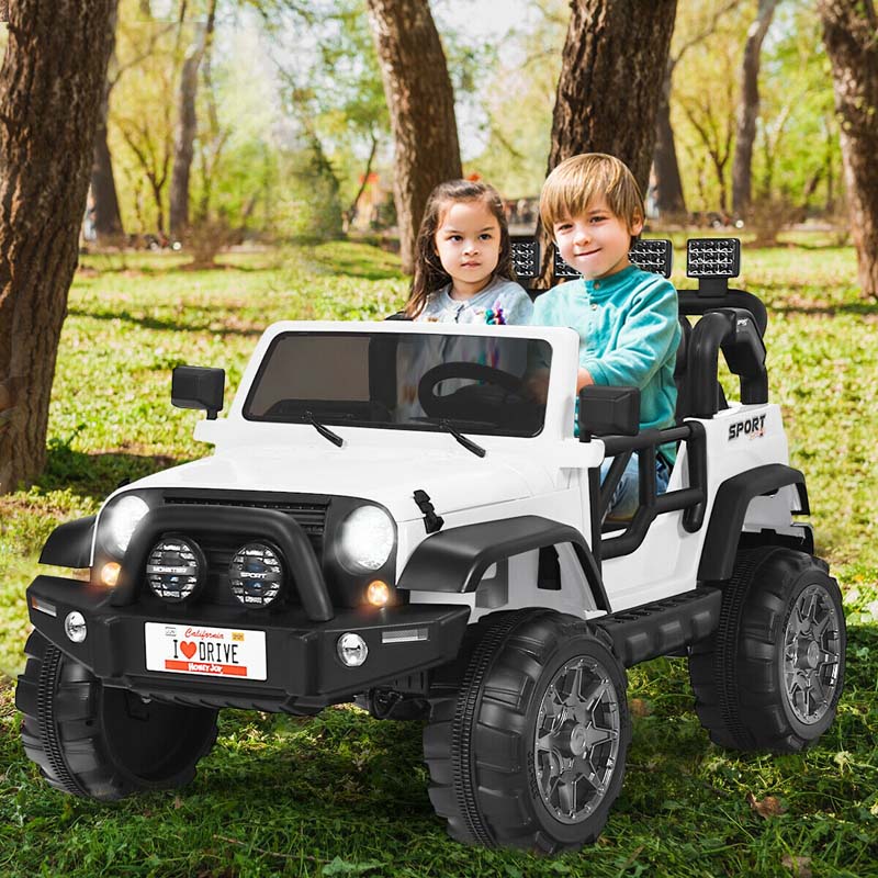 12V 2-Seater Kids Ride-On Truck with Remote Control, Storage, LED Lights and Music, Ages 3+