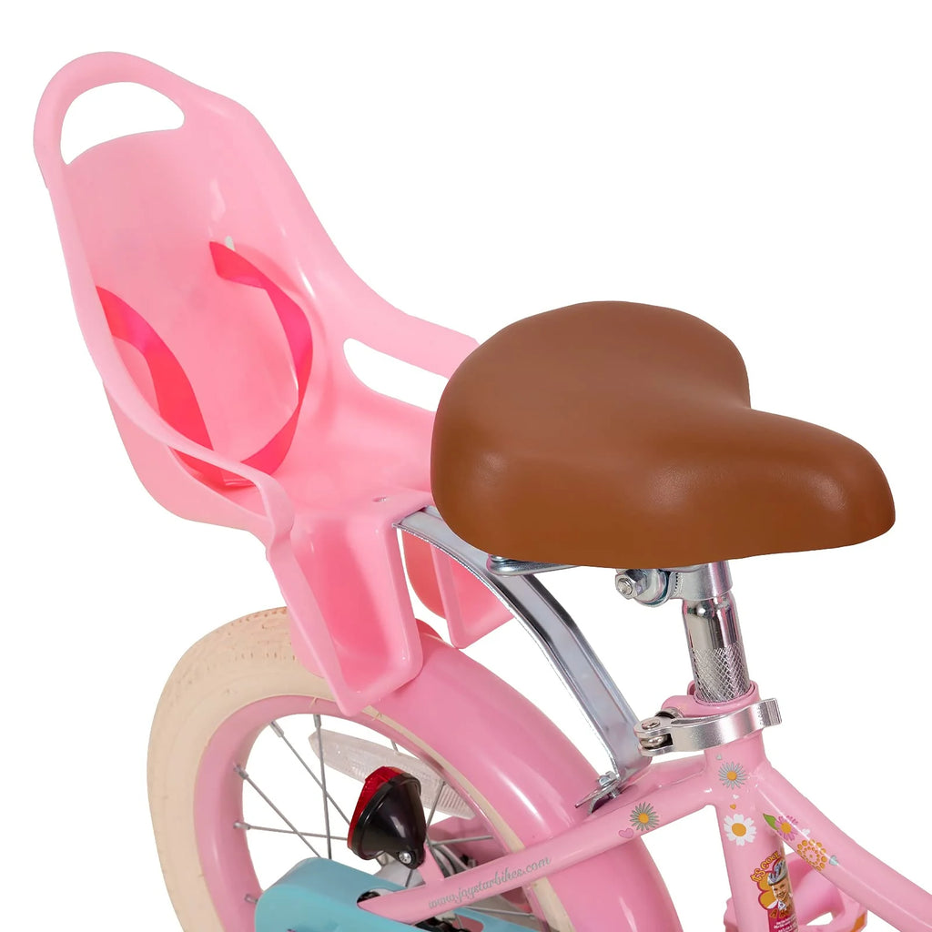 JOYSTAR Little Daisy 14 Inch Girls' Bike – Pink Kids' Bike with Training Wheels, Basket, Doll Seat & Bell