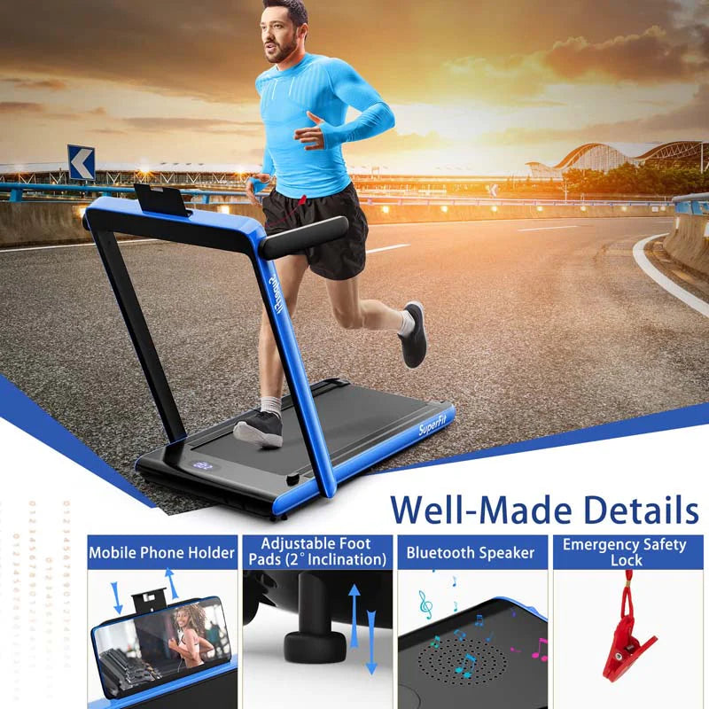 2-in-1 Folding Under Desk Treadmill – 2.25 HP, 0.6–7.5 mph, App, Speaker & Remote
