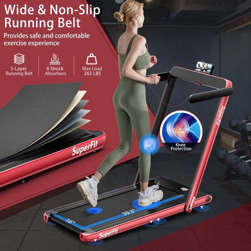 2-in-1 Folding Under Desk Treadmill – 2.25 HP, 0.6–7.5 mph, App, Speaker & Remote