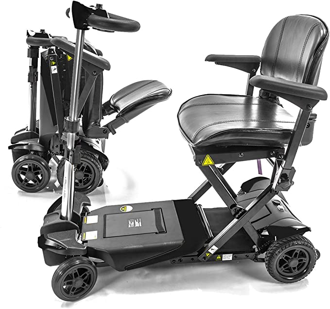 Black Transformer remote-control folding 4-wheel mobility travel scooter