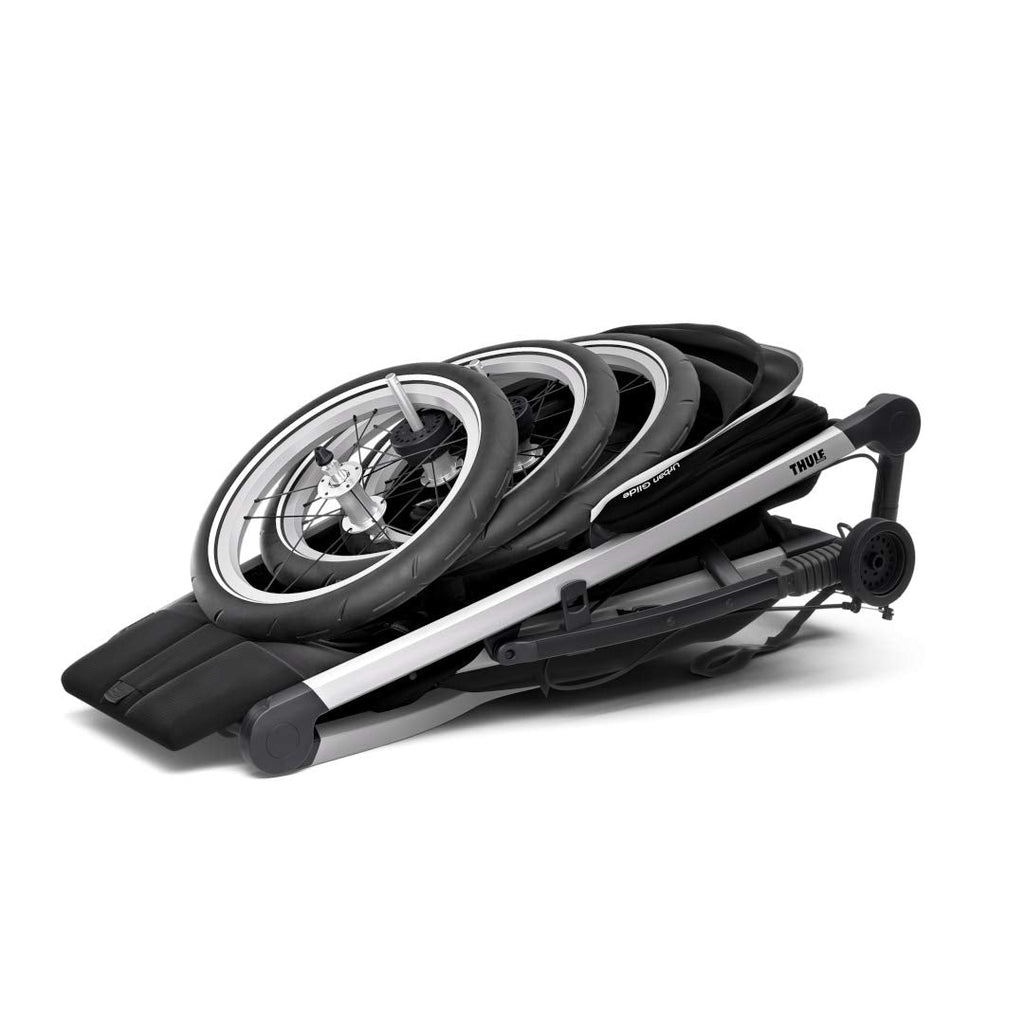 Thule Glide Performance Jogging Stroller – Fixed 16" Front Wheel, Hand Brake, Compact Fold (Black/Blue)