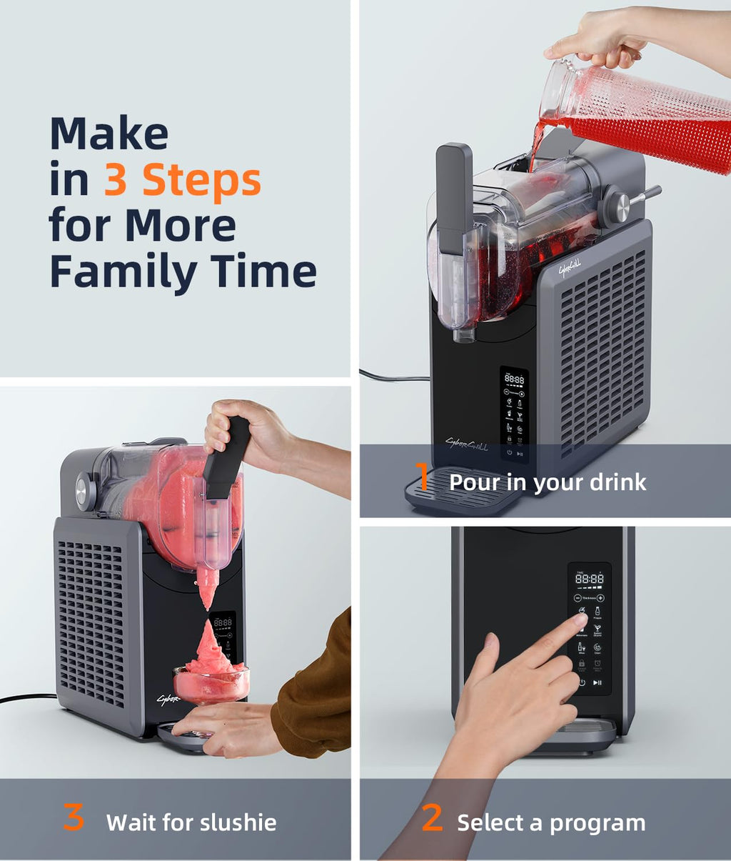68 oz Home Slushy Machine with 24-Hour Delay Start, Cold Retention, Self-Clean & 5 Presets