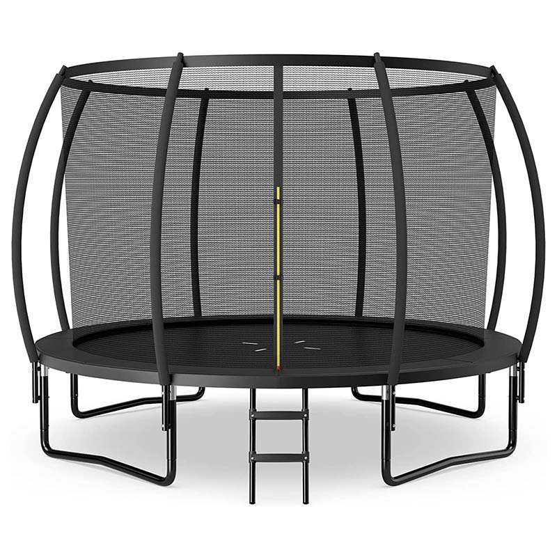 Outdoor Trampoline with Enclosure Net, Ladder & Safety Pad – 8/10/12 ft, ASTM Approved