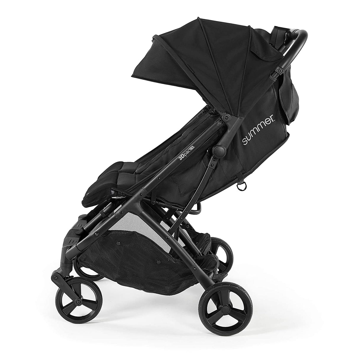 Summer 3Dpac CS+ Double Stroller – Lightweight Car-Seat-Compatible Twin Pushchair, One-Hand Fold, Black