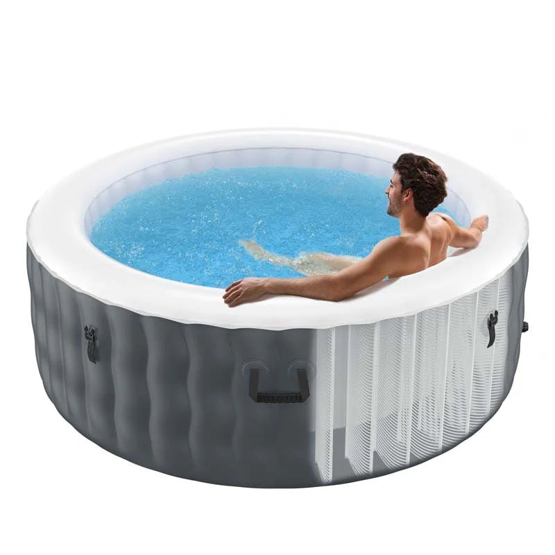 4-Person Inflatable Hot Tub Spa - 108 Bubble Jets, 2240W Heated Blow-Up Pool with Cover, Pump & Filter
