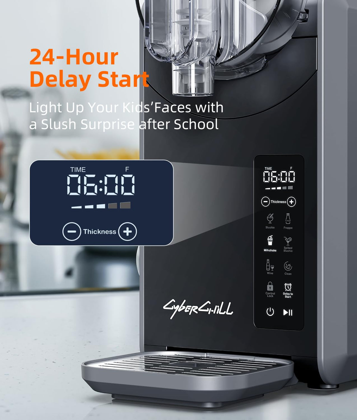 68 oz Home Slushy Machine with 24-Hour Delay Start, Cold Retention, Self-Clean & 5 Presets