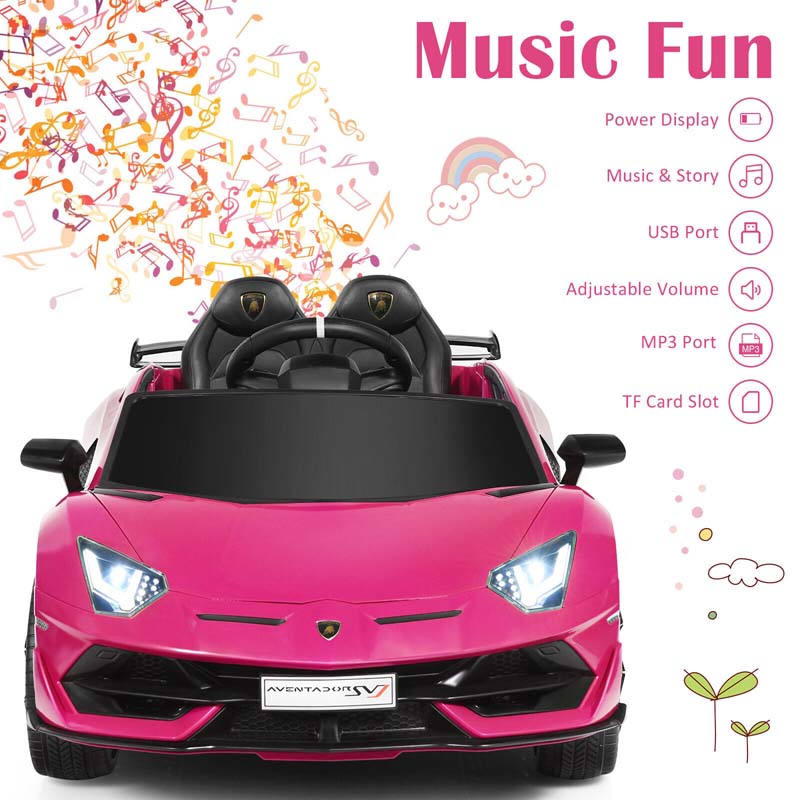 Licensed Lamborghini SVJ 12V Kids Ride-On Car – Electric Sports Car with Remote, Trunk, Music & LED Lights