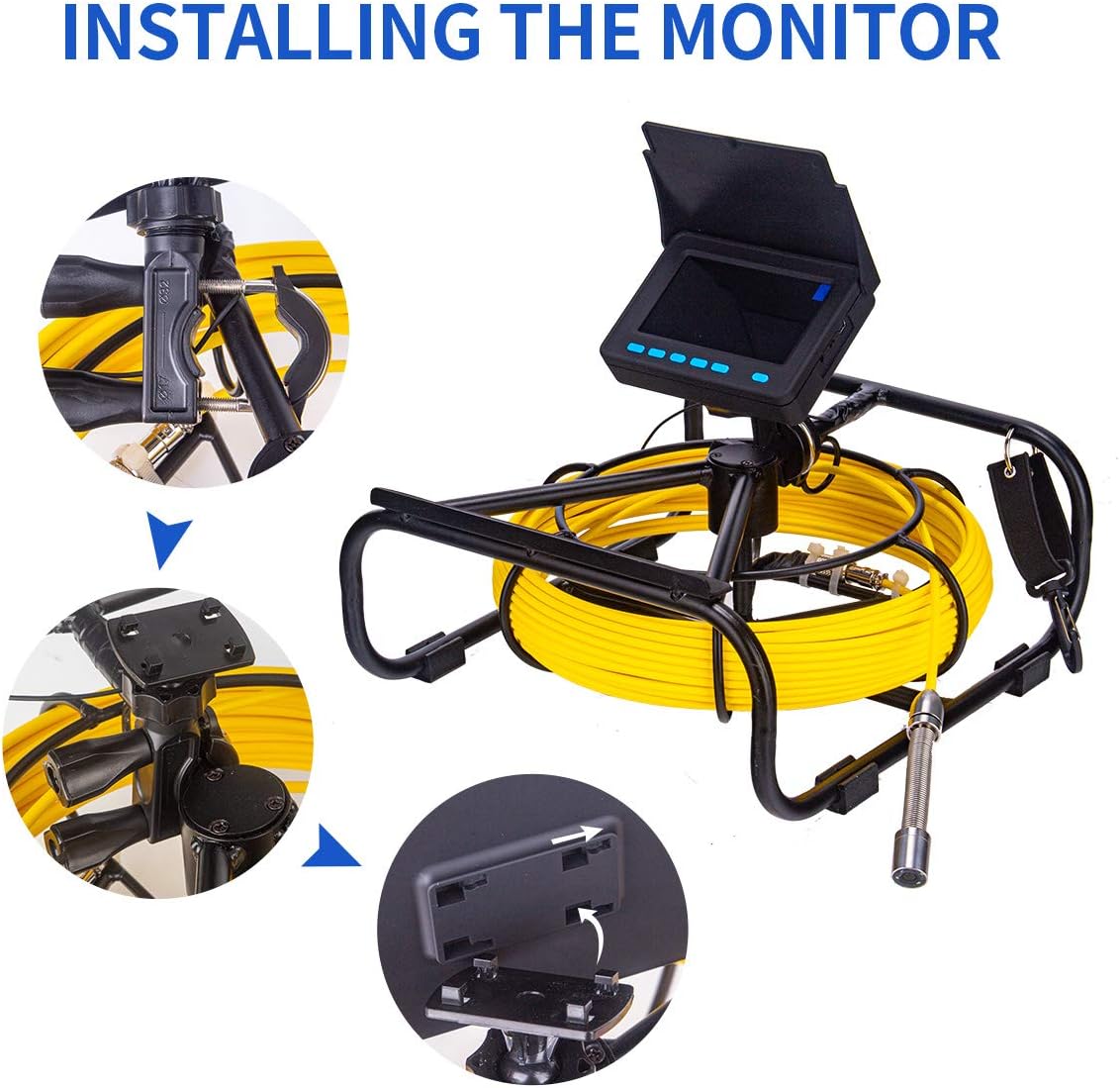 SYANSPAN Sewer Inspection Camera 100 ft, 17 mm IP68 Pipe Camera with 16GB DVR, 4.3 in Screen, 8500mAh Battery
