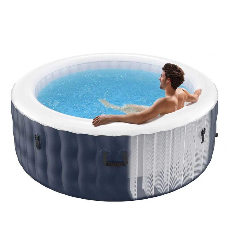 4-Person Inflatable Hot Tub Spa - 108 Bubble Jets, 2240W Heated Blow-Up Pool with Cover, Pump & Filter