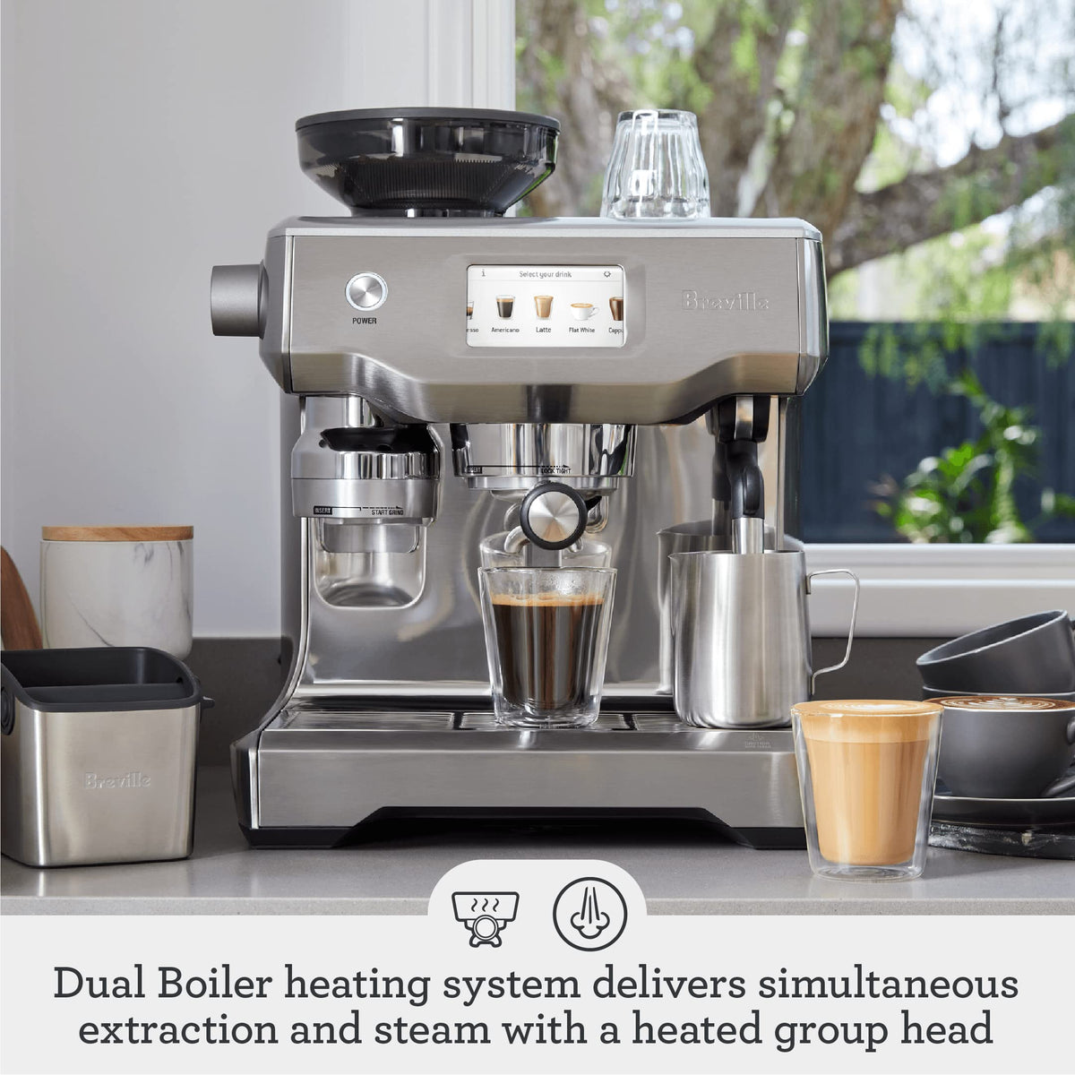 Breville Oracle Touch BES990 Automatic Espresso Machine – 45 Grind Settings, Touchscreen, 58mm Portafilter