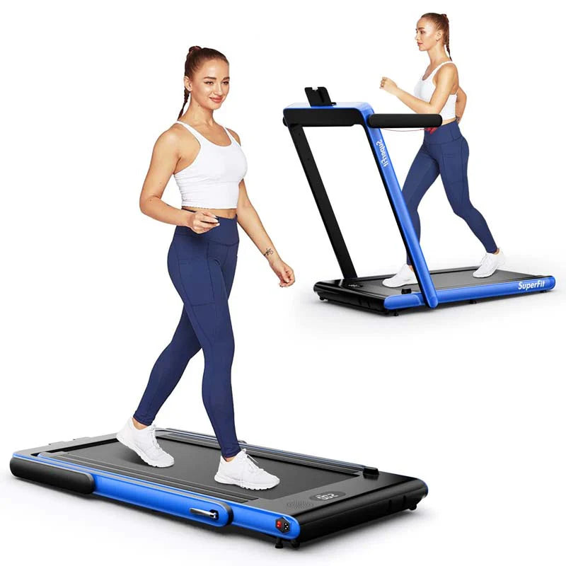 2-in-1 Folding Under Desk Treadmill – 2.25 HP, 0.6–7.5 mph, App, Speaker & Remote