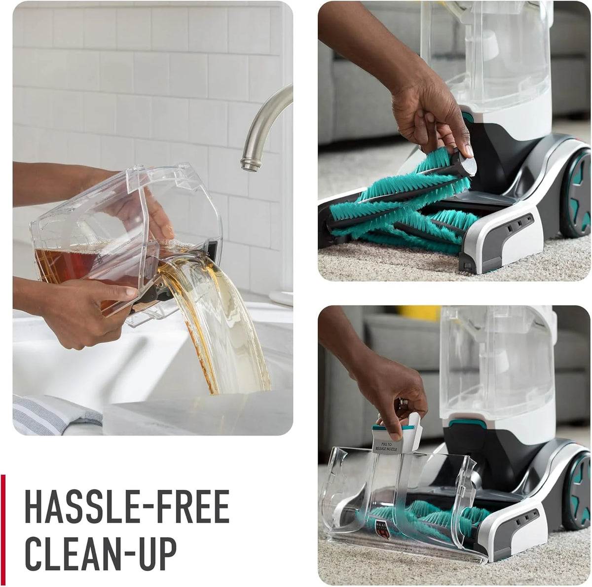 Hoover SmartWash+ Automatic Carpet Cleaner FH52000 – Deep-Cleaning Shampooer with HeatForce, Pet Tools, Turquoise