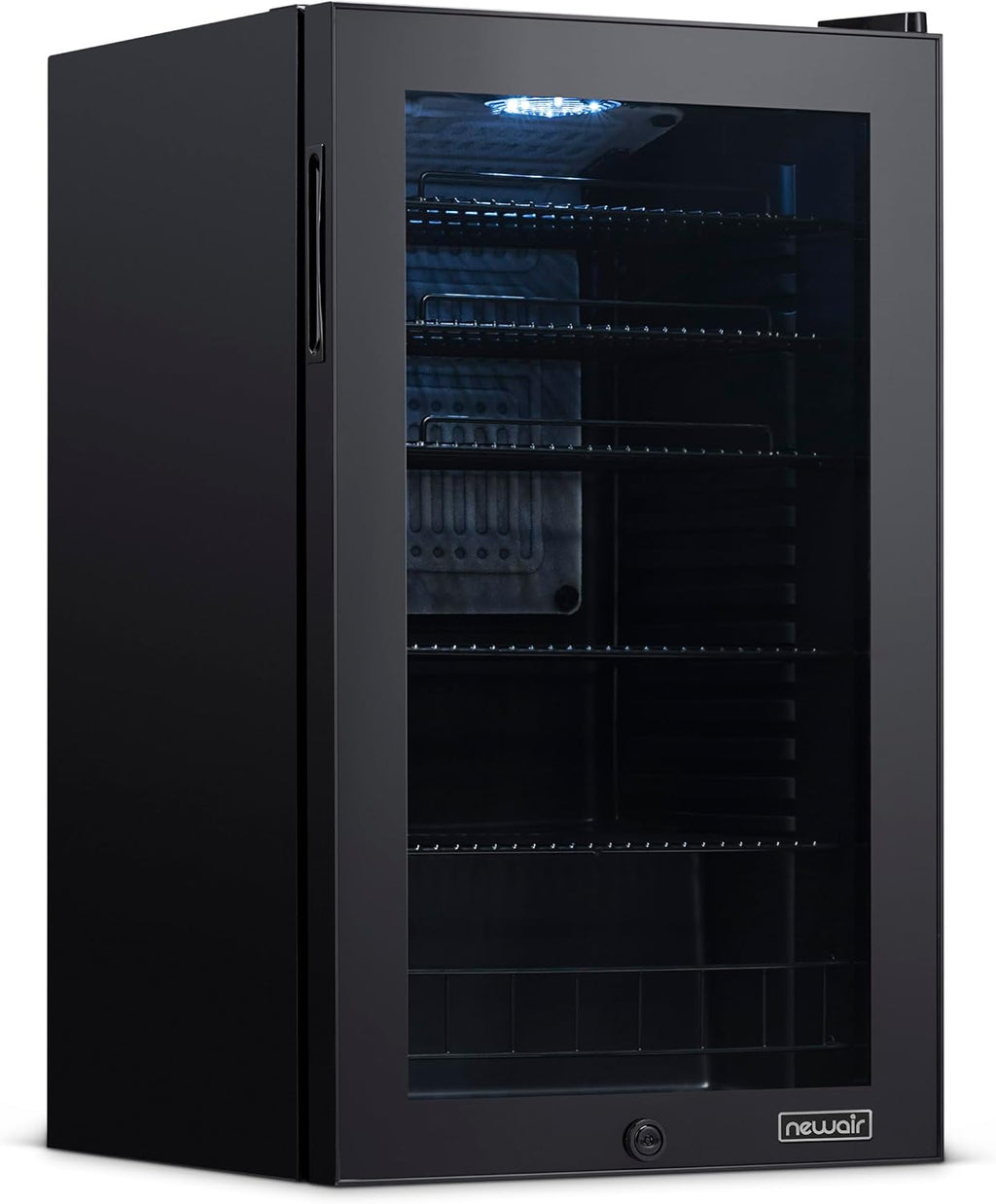 NewAir 126 Can Beverage Refrigerator – Freestanding Mini Fridge, Glass Door, LED, 7 Settings