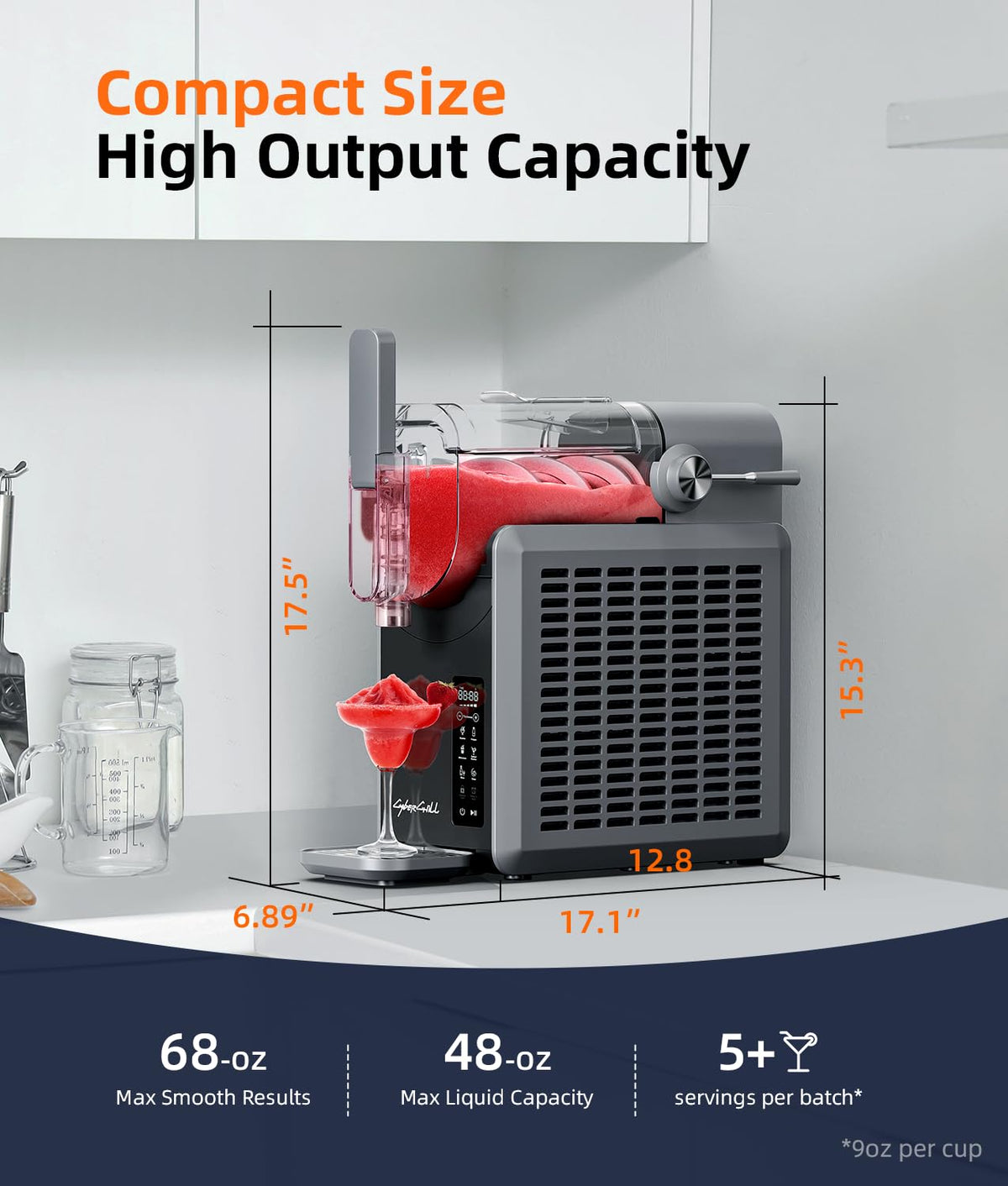 68 oz Home Slushy Machine with 24-Hour Delay Start, Cold Retention, Self-Clean & 5 Presets