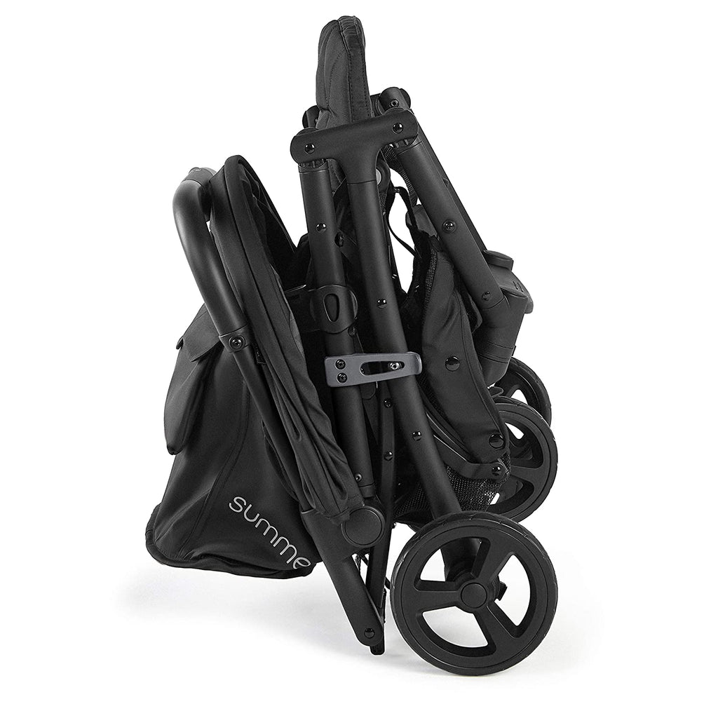 Summer 3Dpac CS+ Double Stroller – Lightweight Car-Seat-Compatible Twin Pushchair, One-Hand Fold, Black