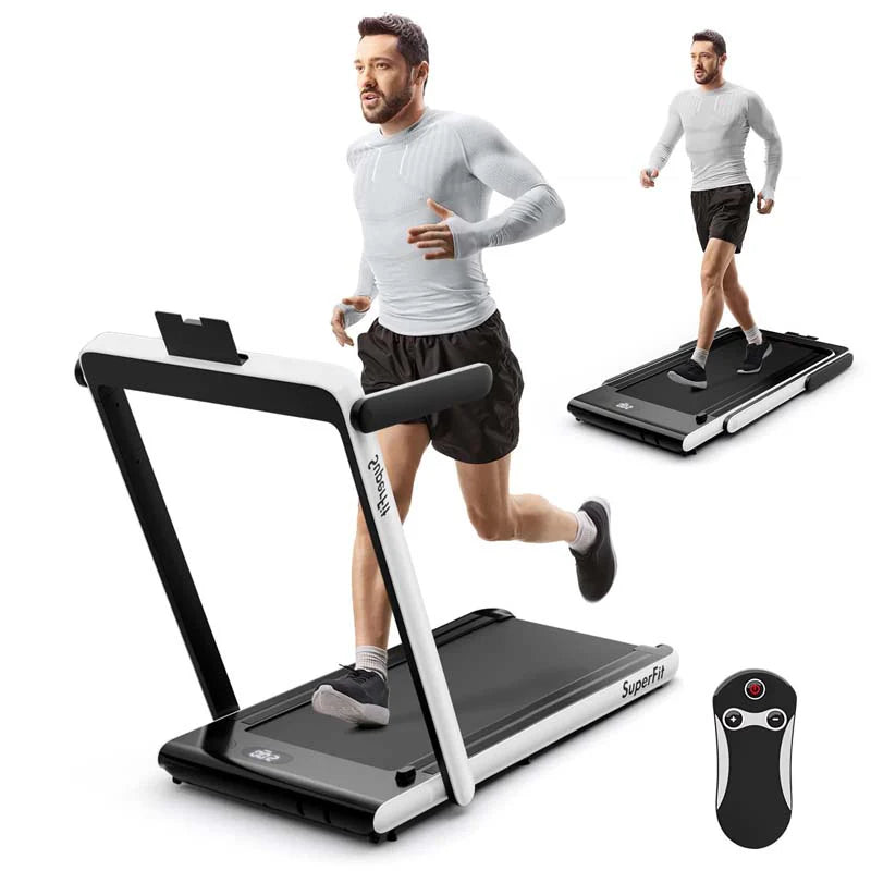 2-in-1 Folding Under Desk Treadmill – 2.25 HP, 0.6–7.5 mph, App, Speaker & Remote