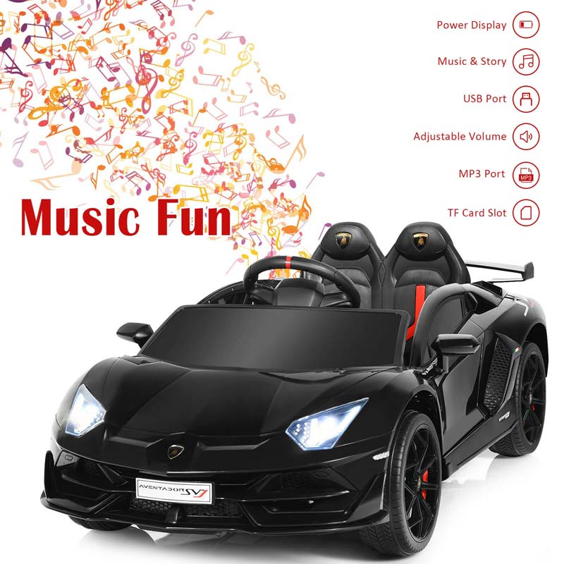 Licensed Lamborghini SVJ 12V Kids Ride-On Car – Electric Sports Car with Remote, Trunk, Music & LED Lights