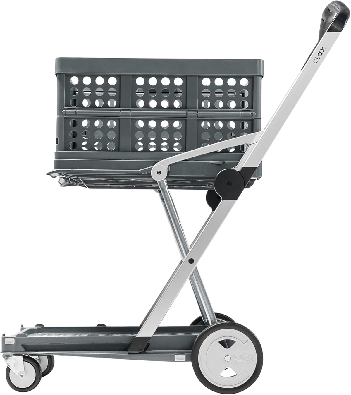 CLAX Folding Collapsible Transport Trolley – Aluminium Frame, Storage Crate, 132 lb Load