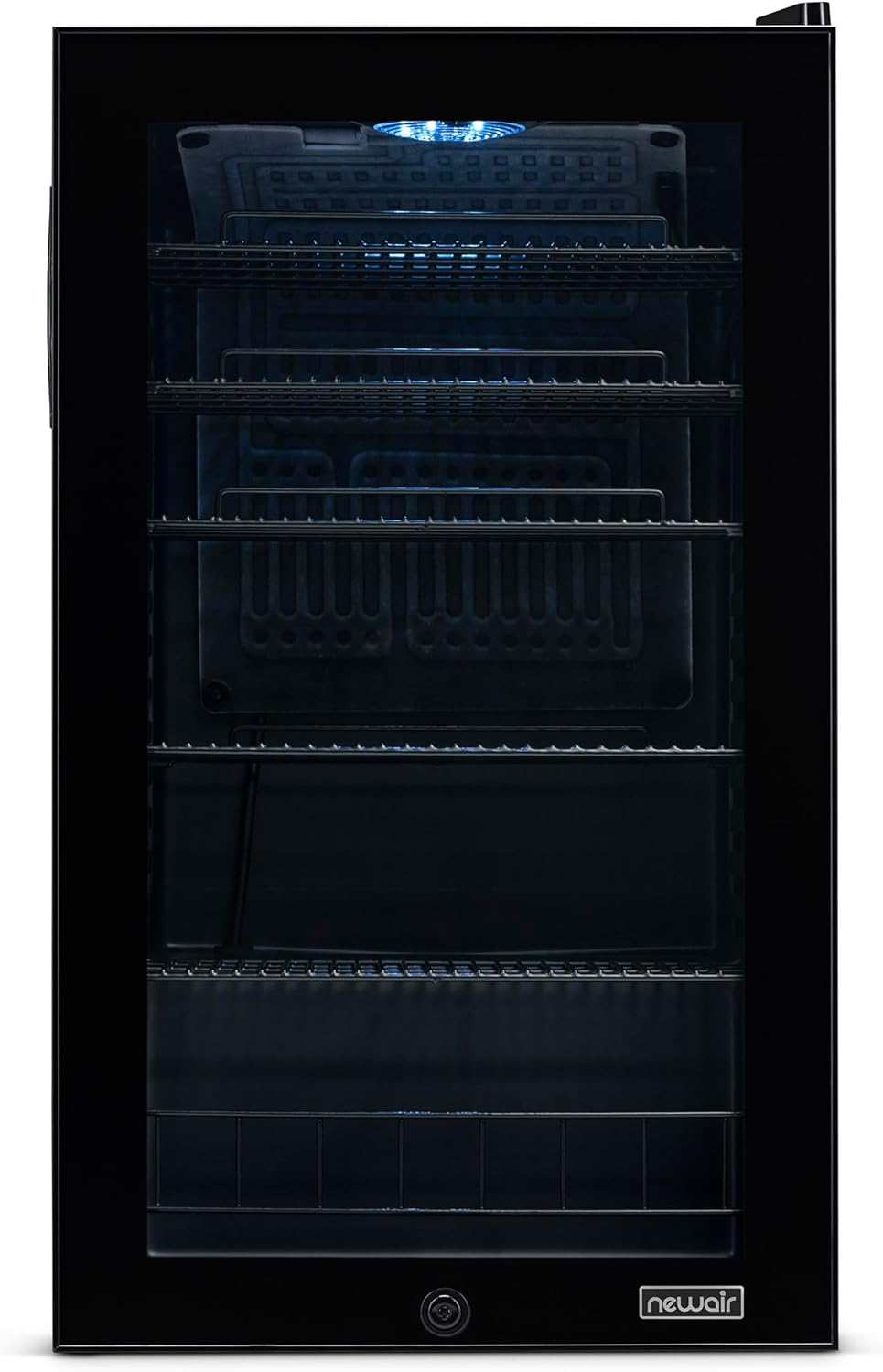 NewAir 126 Can Beverage Refrigerator – Freestanding Mini Fridge, Glass Door, LED, 7 Settings