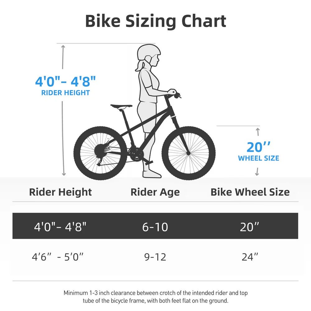 JOYSTAR Lubbock Kids Mountain Bike 20" and 24" Single-Speed Bicycle for Boys and Girls