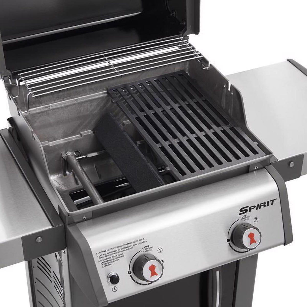 Weber Spirit E-210 Liquid Propane Gas Grill – Black, GS4 Grilling System with Open Cart