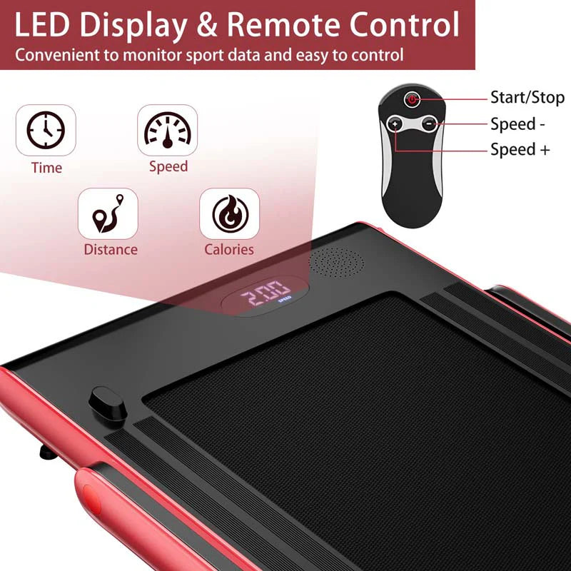2-in-1 Folding Under Desk Treadmill – 2.25 HP, 0.6–7.5 mph, App, Speaker & Remote