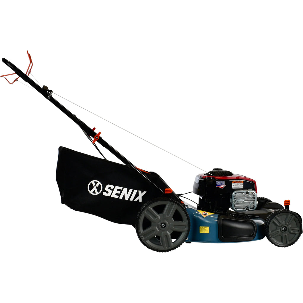 SENIX LSSG-M1 Self-Propelled Petrol Lawn Mower – 21 in Cut, 150cc Briggs & Stratton 4-Cycle Engine, 3-in-1, Blue
