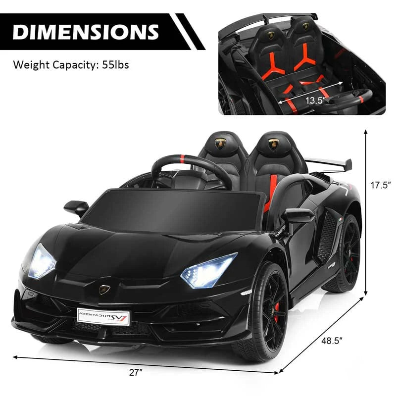 Licensed Lamborghini SVJ 12V Kids Ride-On Car – Electric Sports Car with Remote, Trunk, Music & LED Lights