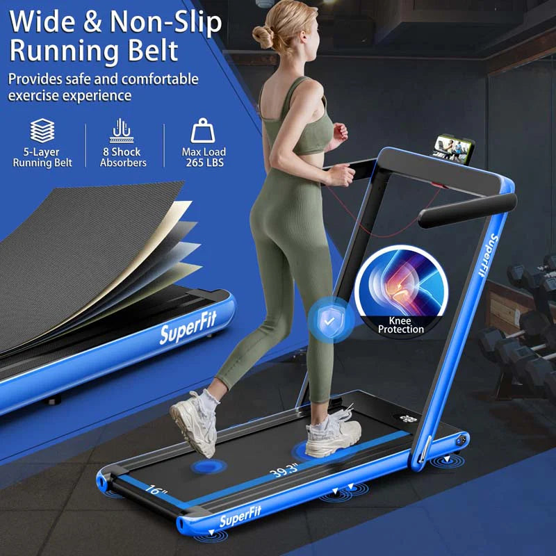 2-in-1 Folding Under Desk Treadmill – 2.25 HP, 0.6–7.5 mph, App, Speaker & Remote