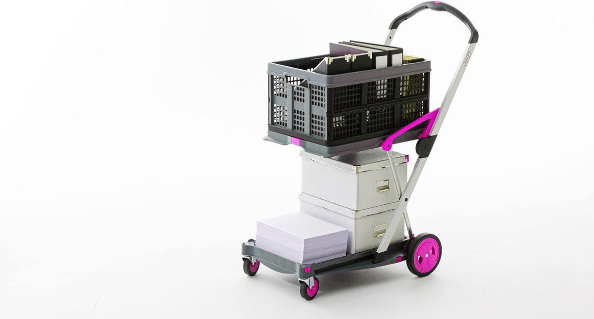CLAX Folding Collapsible Transport Trolley – Aluminium Frame, Storage Crate, 132 lb Load