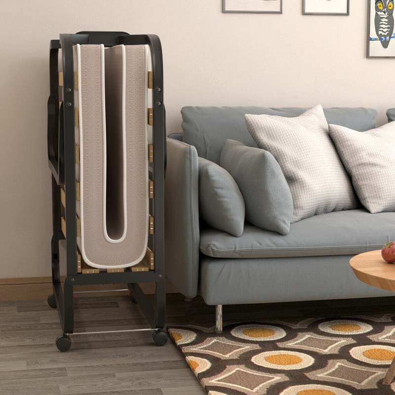 79" x 31.5" Folding Rollaway Guest Bed with Memory Foam Mattress on Wheels