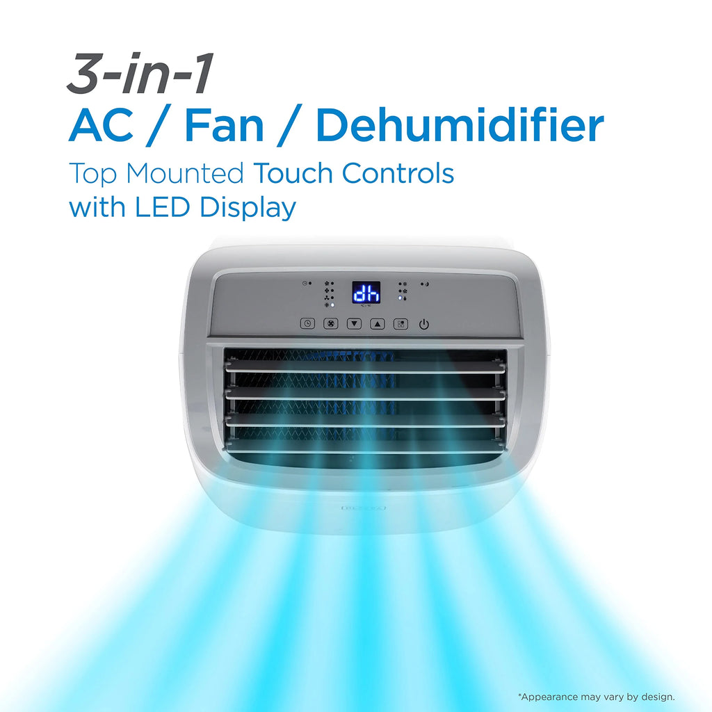 BLACK+DECKER 8,000 BTU Portable Air Conditioner – 3-in-1 Cooler, Dehumidifier & Fan for Rooms up to 350 Sq.Ft