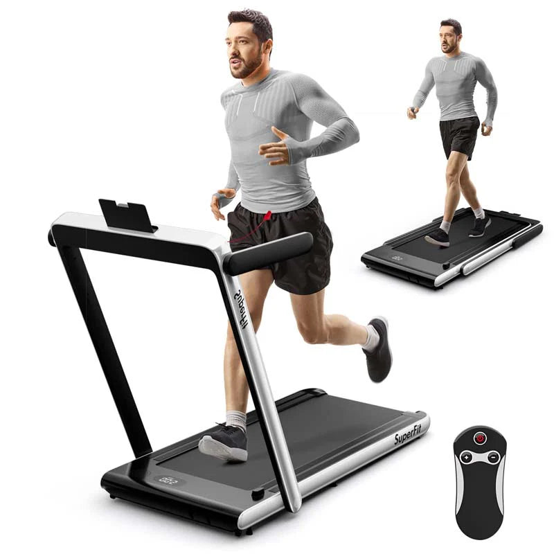 2-in-1 Folding Under Desk Treadmill – 2.25 HP, 0.6–7.5 mph, App, Speaker & Remote