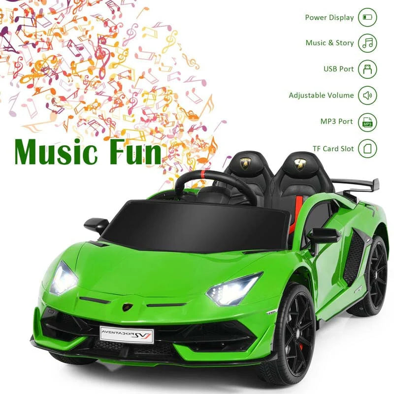 Licensed Lamborghini SVJ 12V Kids Ride-On Car – Electric Sports Car with Remote, Trunk, Music & LED Lights