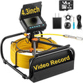 Yellow SYANSPAN 100 ft sewer pipe inspection camera with DVR screen