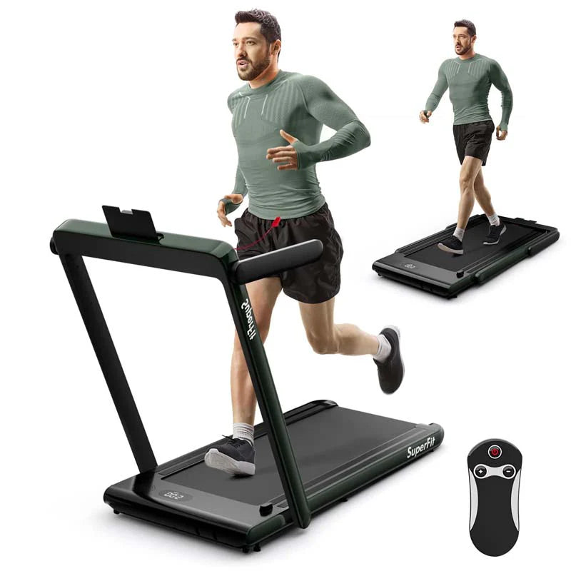 2-in-1 Folding Under Desk Treadmill – 2.25 HP, 0.6–7.5 mph, App, Speaker & Remote
