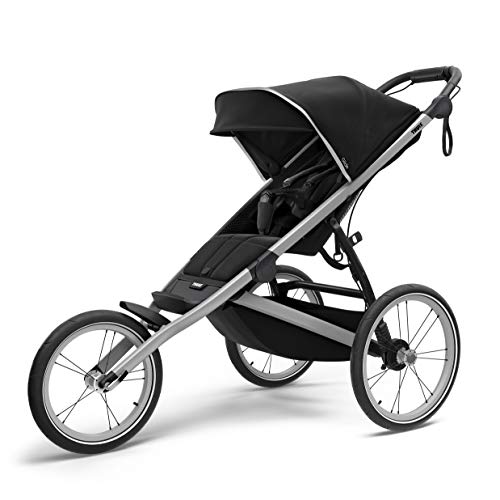 Thule Glide Performance Jogging Stroller – Fixed 16" Front Wheel, Hand Brake, Compact Fold (Black/Blue)