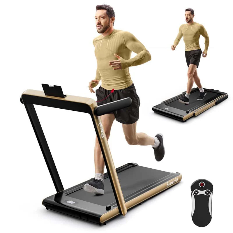2-in-1 Folding Under Desk Treadmill – 2.25 HP, 0.6–7.5 mph, App, Speaker & Remote